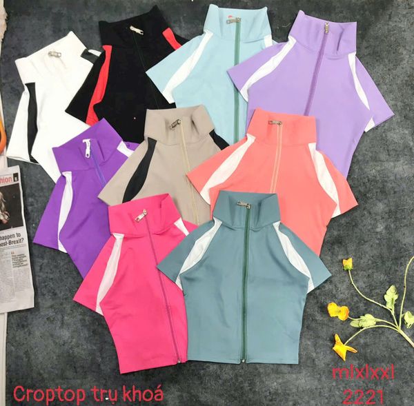 Zip Crop Tops