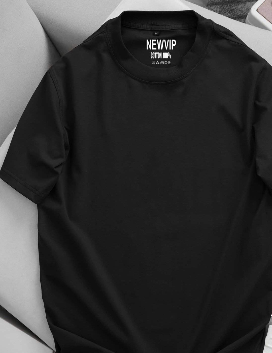 Tshirt Plain Black – custom manufacturing by AT Garment Factory, Vietnam